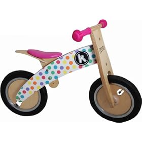 Kiddimoto Kurve Balance Bike 2011 - Kids Bike 12w Pastel Dotty