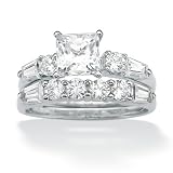 10K White Gold DiamonUltra&trade; Cubic Zirconia Ladies Ring