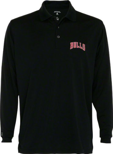 Chicago Bulls Black Exceed Long Sleeve Polo Shirt