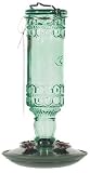 Opus 10 oz Elegant Antique Glass Bottle Hummingbird Feeder, Four Feeding Ports
