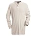 Bulwark Flame Resistant 6.25 oz Cotton Excel FR Mens Long Sleeve Tagless Regular Henley Shirt with Three Button Placket, Rib-Knit Cuff, Grey, Large