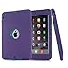 Ipad Mini Case, H&T(TM) Unique Silicone Design Soft Ipad Mini 3 In1 Hybrid Shockproof Protective Cover Case for Apple Ipad Mini 3/ 2/ 1 (Purple)