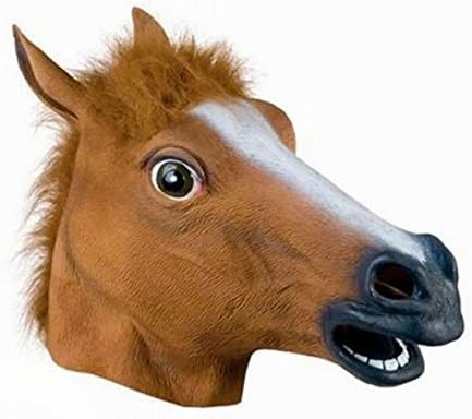 Animal real mask Unicorn horse 2 just like real the face mask cosplay costume disguise party event banquet and directing further, horror tattoo Sir x 2 pieces (horse (Brown))