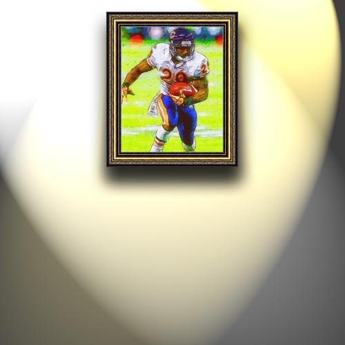Completely Handpainted American Football Sport Painting, Custom Order FL7480, Oil on Canvas, with Option to Paint Jerry, Brett & Co. from Any Other Favorite Photograph or Picture, Unframed, Size 17'' x 21