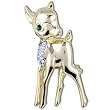 Golden Baby Deer Brooches