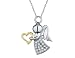 Guardian Angel Heart Diamond Pendant 1/7 Carat (ctw) in White and Yellow Gold