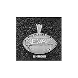 Nevada Wolf Pack Solid Sterling Silver ''NEVADA'' Football Pendant