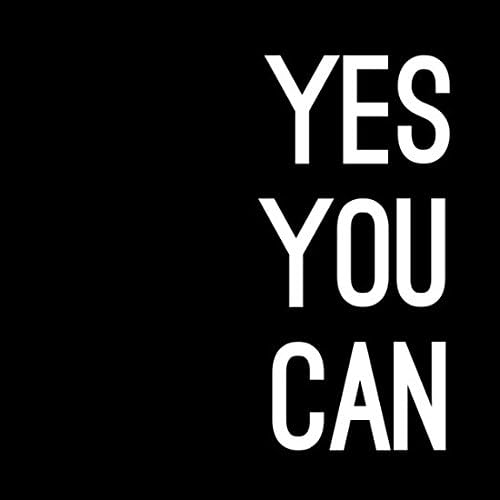 Bingbinge Yes You Can Motivational Typographical Background Quote Slogan Saying Art Print on Canvas - 12" X 16"
