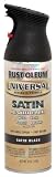 Rust-Oleum 245197 Universal Advance Formula Spray Paint, Satin Black, 12-Ounce
