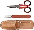 Morris Products 54372 Cable Splicers Knife and Electrician's Scissors, Scissors and knife kit with two-pocket pouch