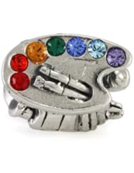Genuine Ohm Beads (TM) Product. 925 Sterling Silver Artist Palette European Bead Charm. 100% Satisfaction Guaranteed.