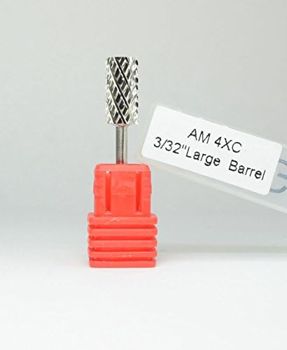 Professional Carbide Bit 3/32" Large Barel AM-4XC Supper Extra Coarse, Silver. Buy 5 (any size) get 1 DIAMOND supper fast drying Top Coat 0.5 oz FREE