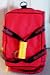 Search : Tobacco Collectible -- Red Luggage on Wheels -- 13" x 13" x 28" -- Large Patch on Side and Straps Marked -- NEW