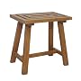 Elite Home Fashions Tiki Collection Rubber and Teak Stool, Natural