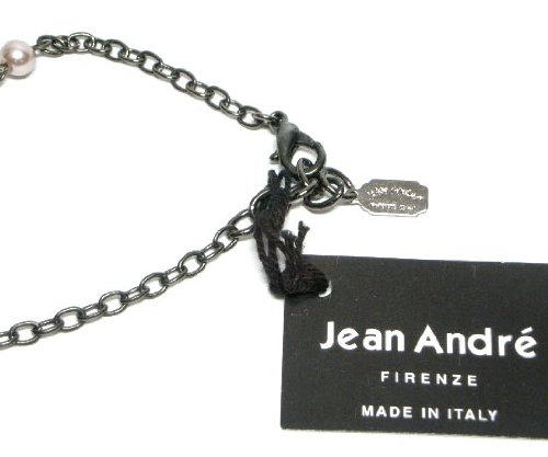 【Jean Andre】　Ｙ字ポイントガンメタチェーンネック　イタリア製