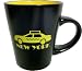 New York black mug New York Taxi Cab 12 Oz Mug with black satin finish and yellow interior