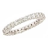 Prongs Diamond Eternity Wedding Anniversary Band Ring 14K White Gold