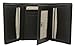 Genuine Cowhide Leather Billfold Trifold Wallet with Center Flap ID Window