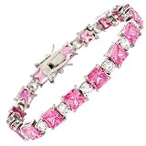 Eleanor's Princess Pink Sapphire CZ Bracelet