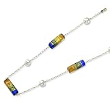14k Pearl & Murano Glass Bead Necklace - 17