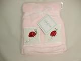 Kids Line Pram Boa Blanket with Ladybird Embroidery (Pink)