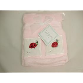Kids Line Pram Boa Blanket with Ladybird Embroidery (Pink)