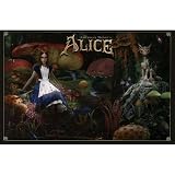 American McGee's Alice (Alice and Cheshire Cat in Garden) Video Game Poster Print - 34x22