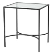 Metal Glass-Top Side Table