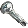 Zinc Plated Steel Self Drilling Screw, Pan Head, Phillips Drive, #8-18, 1" Length (Pack of 100)