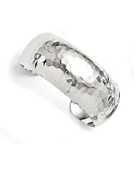 Leslies Sterling Silver Polished Hammered Slip on Bangle