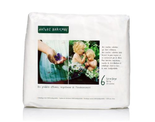 Nature Babycare - 23085 - Couches Écologiques Jetables pour Bébé à Base de Matériaux Naturels - Taille 6 Extra Large Poids / 16+ Kg - 22 Couches