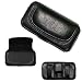 Executive Black Horizontal Leather Side Case Pouch with Belt