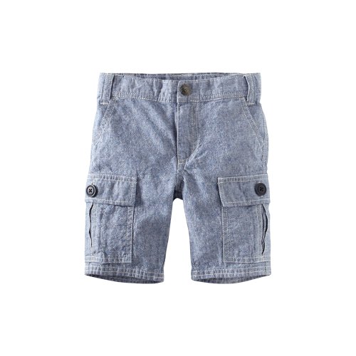 Tea Collection Boys 2-7 Chambray Cargo Short, Blue Chambray, 7