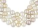 STERLING SILVER 6-7MM NATURAL MULTICOLOR CULTURED FRESHWATER PEARL TRIPLE STRAND NECKLACE