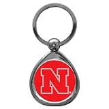 Set of 2 Nebraska Cornhuskers High-Polish Chrome Key Tag - NCAA College Athletics