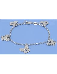925 Sterling Silver Italian Bracelet With Charm - Butterfly