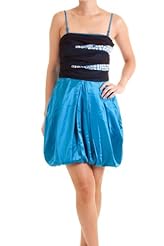 Cocktail Jeweled Polyester/Rayon/Satin Bubble Dress Fit-and-Flare  Dress