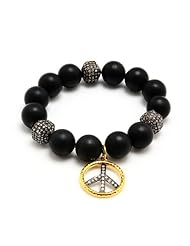 14kt Solid Gold 3.19ct Diamond Pave Cord Beaded Bracelet Jewelry