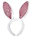 Easter Halloween Party White Fur Pink Sequin Bunny Ear Girl Headband Costume