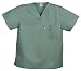  : Unisex Solid Color Scrub Top with V-neck - Sage