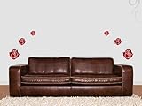 from wandtattooshop.eu Wall art sticker roses - set of 3 --30-dark red
