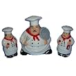 Fat Chef 3 Piece Salt Pepper Napkin Holder with Spoon Rest