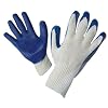 G & F 3108-12 String Knit Palm Latex Dipped Gloves, 10-Pairs Per Pack, Blue, Large