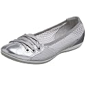Geox Women's Glow Ballerina Flat,Silver,40 EU (Women's 10 M)
