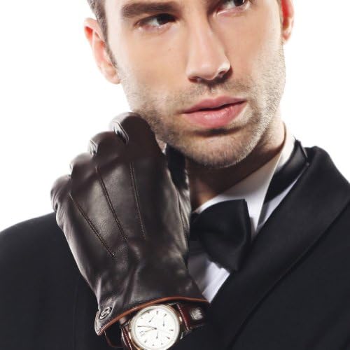 Luxury Men's Touchscreen/texting Winter Italian Nappa Leather Gloves (Plush/cashmere Lining)