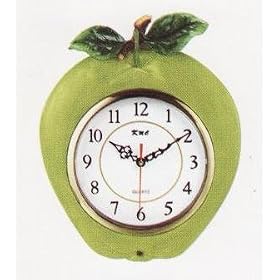 GREEN APPLE 3-Dimensional Wall Clock BRAND NEW!