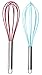 Wired Whisk Silicone Whisk Set of 2 Stainless Steel & Silicone Kitchen Utensils for Blending, Whisking, Beating, Cooking, Mixing & Stirring Includes Free Recipe Ebook
