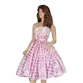 Tellerrock Teller Rock R�cke Kleid f�r Petticoat Petticoats Pettycoat in rosa mit wei�en Punkten Gr. S - M K10