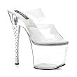 7 Inch Heel Stripper Shoes Clear Rhinestone Heel Slide
