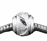 Believe Beads 1 x Silver Coloured Stardust Slide on Slide off Charm Bead will fit on Pandora/Troll/Chamilia Type Bracelets